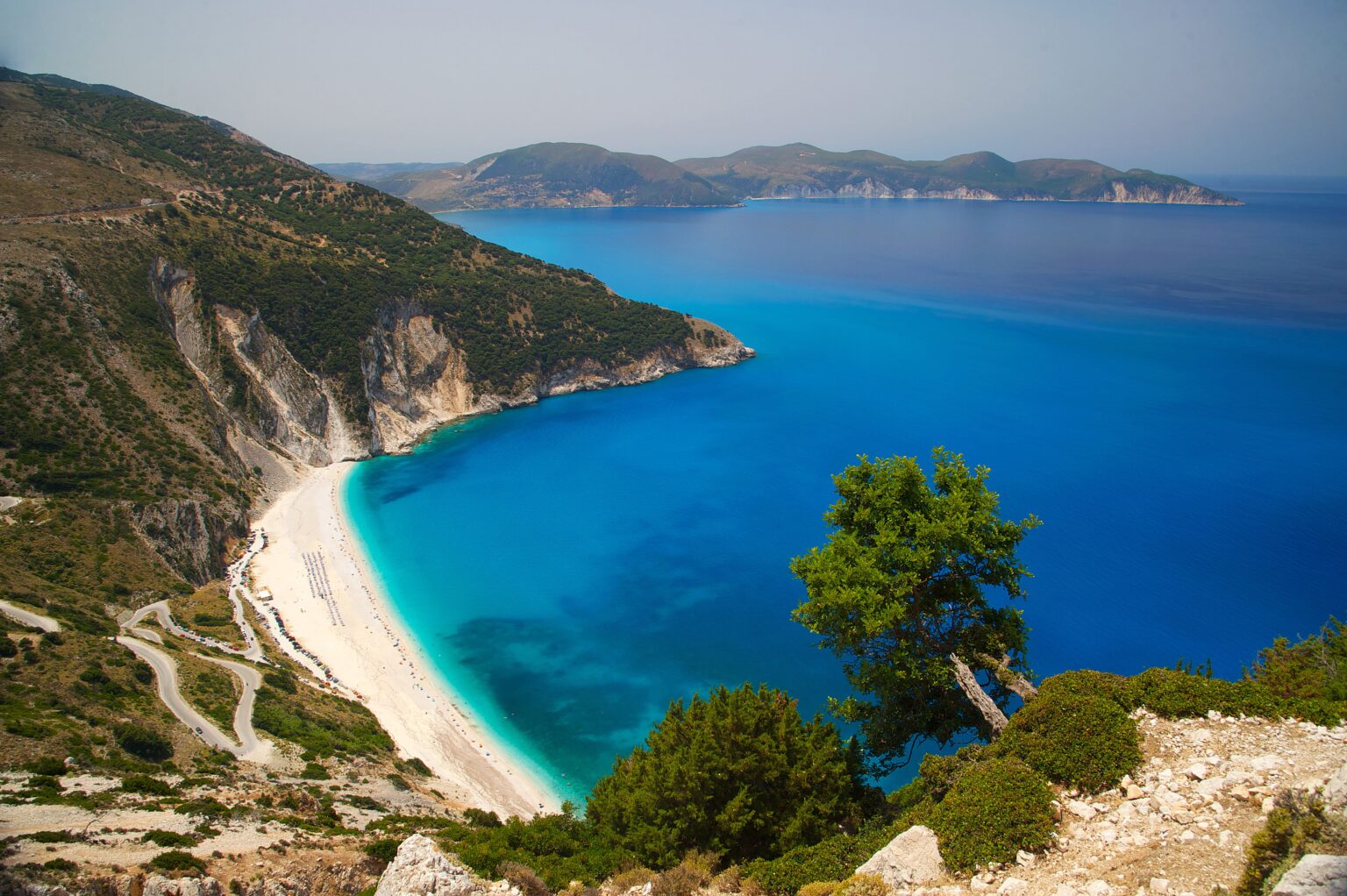 an image that shows the beauty of Myrtos Beach Kefalonia.